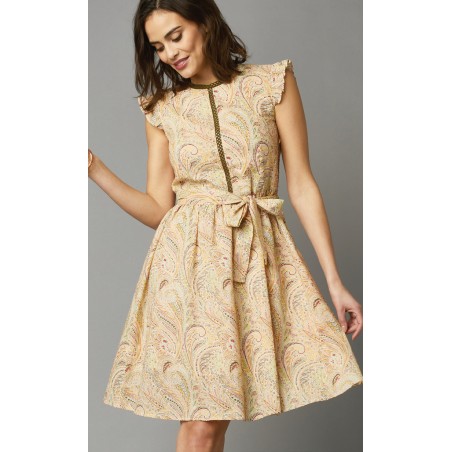 Robe plumetis imprimée cachemire