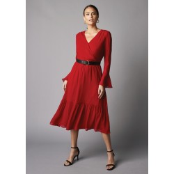 Robe longue volantée...