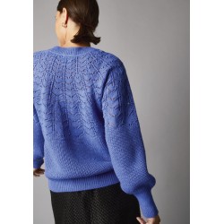 Pull maille anglaise, tricotage soleil ajouré